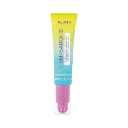 Elixir 5 Sensations Intimate Gel – Cooling, Warming, and Flavorful – 0.5 oz