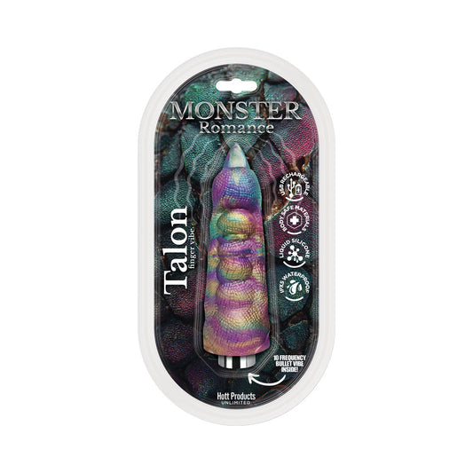 Monster Romance Talon Silicone Finger Sleeve with Multi-Speed Bullet – Multi-Color