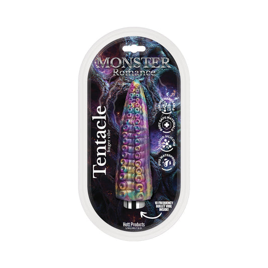 Monster Romance Tentacle Silicone Finger Sleeve with Multi-Speed Bullet – Multi-Color