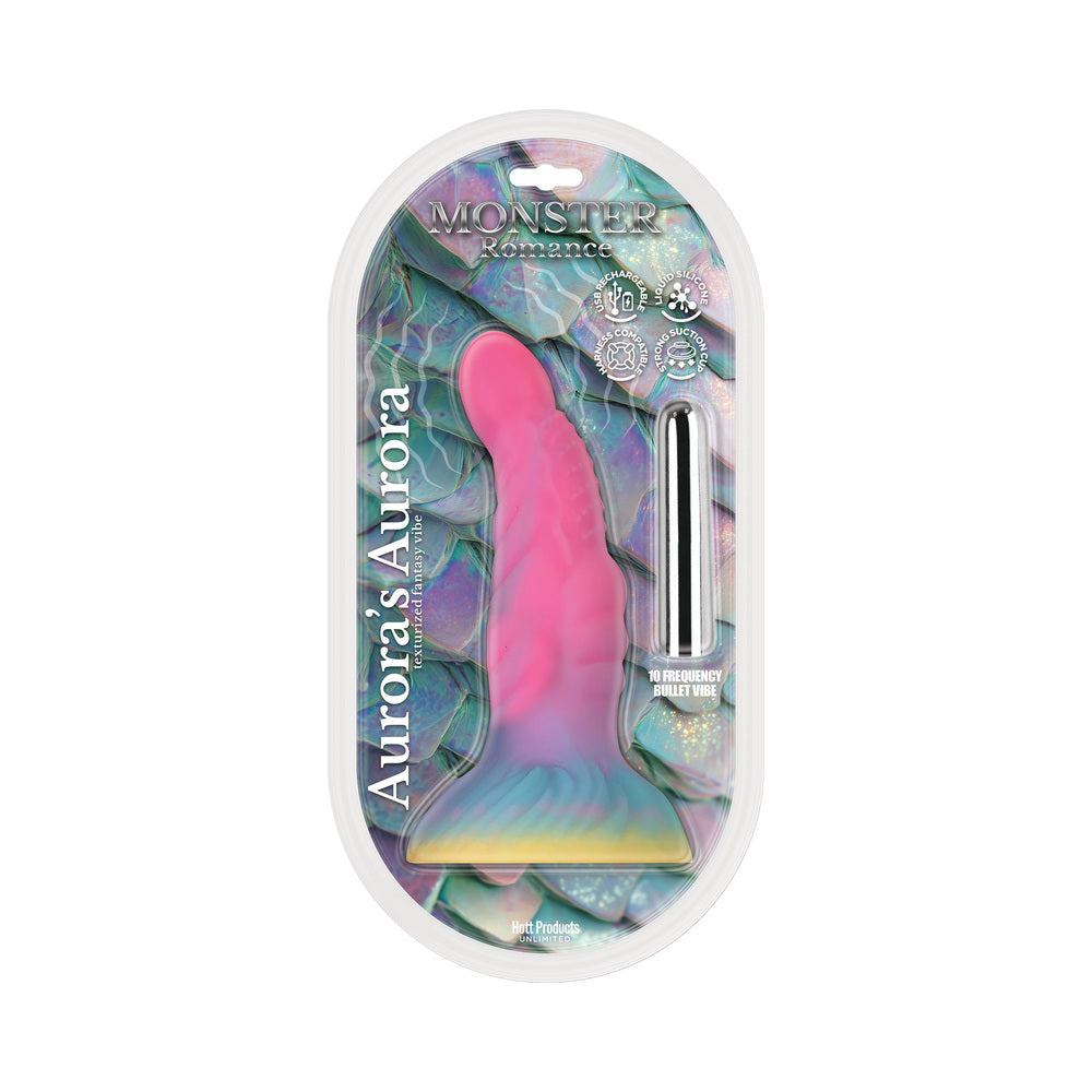 Monster Romance Auroras Aura Dildo with Multi-Speed Bullet – Multi-Color
