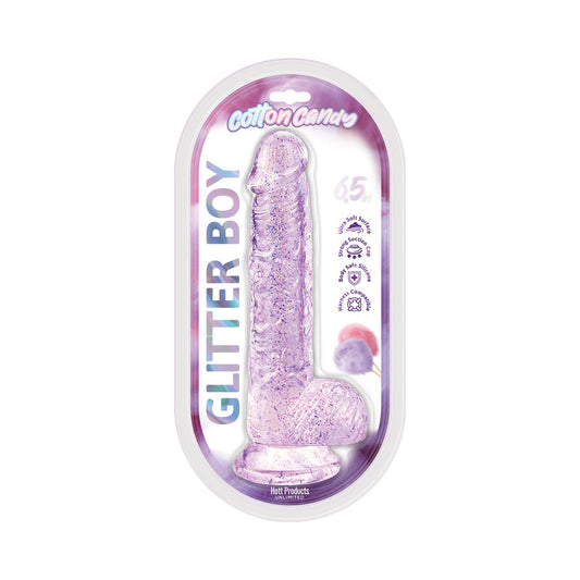 Hott Products Cotton Candy Glitter Boy Jelly Dildo 6.5 in. – Pink