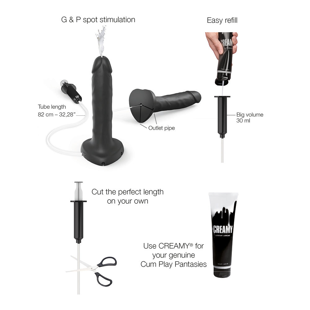 Strap-On-Me Squirting Cum Realistic Dildo Large – Black