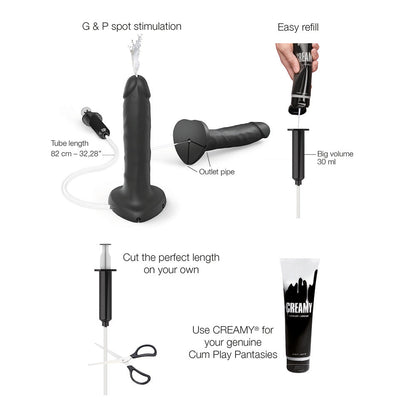 Strap-On-Me Squirting Cum Realistic Dildo Large – Black