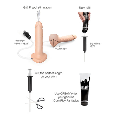 Strap-On-Me Squirting Cum Realistic Dildo Large – Vanilla