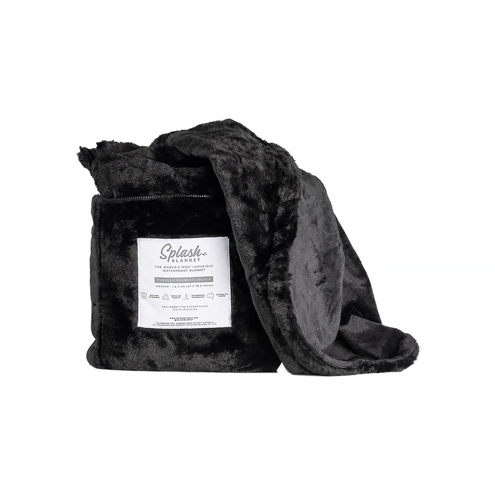 Splash Blanket Furlush Medium Waterproof Blanket - Black