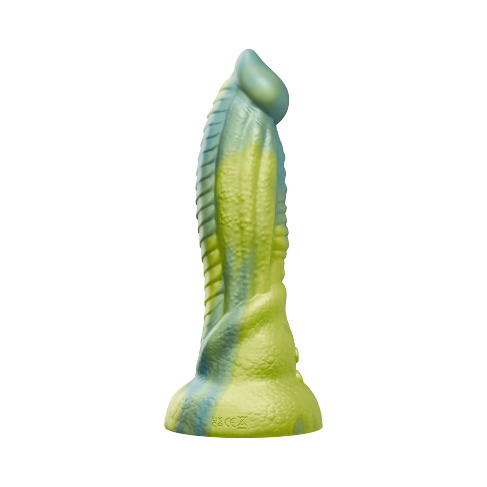 Tentra Rithen Reptilian Thrusting Dildo – Green – 10 Vibration Modes, 3 Thrust Speeds