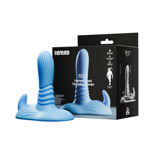 Tentra Belo Horned Beast Thrusting Grinder - Blue - 3 Thrust Speeds, 9 Vibration Modes