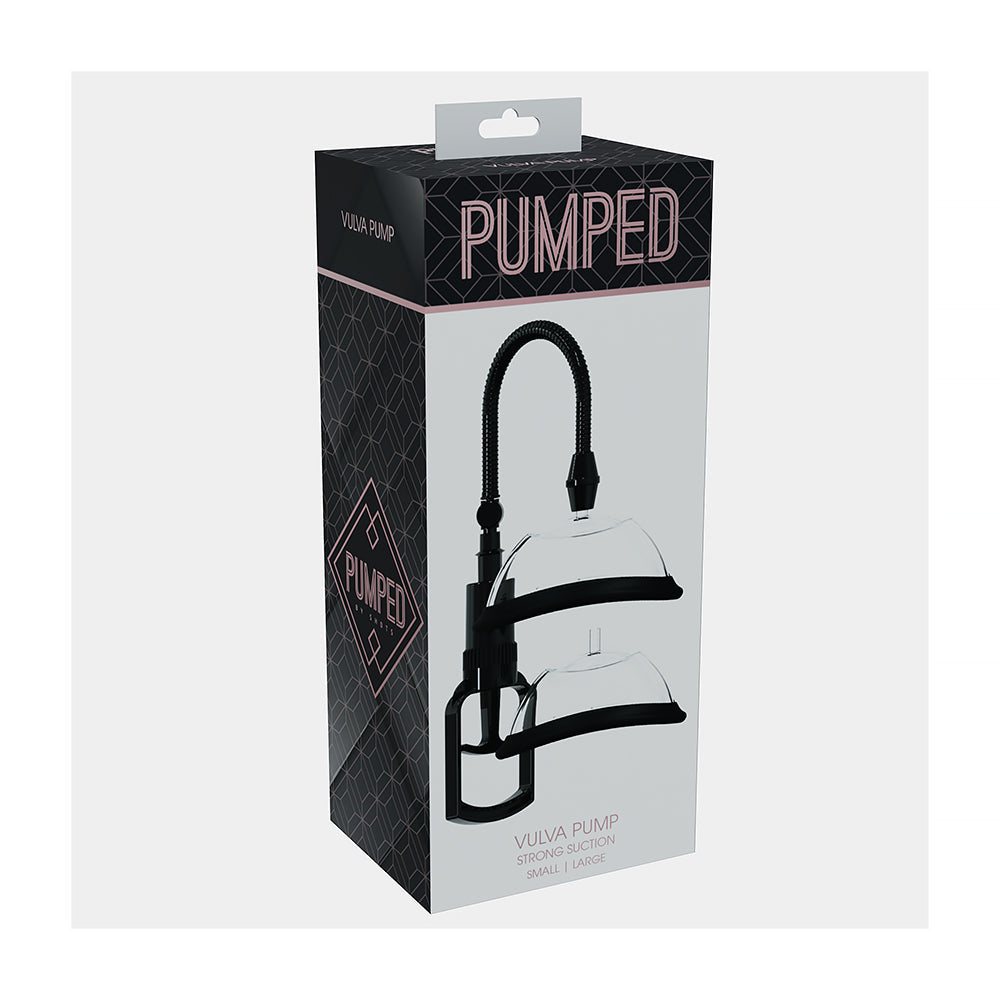 PUMPED Manual Vulva Pump – Black – Includes 2 Cups