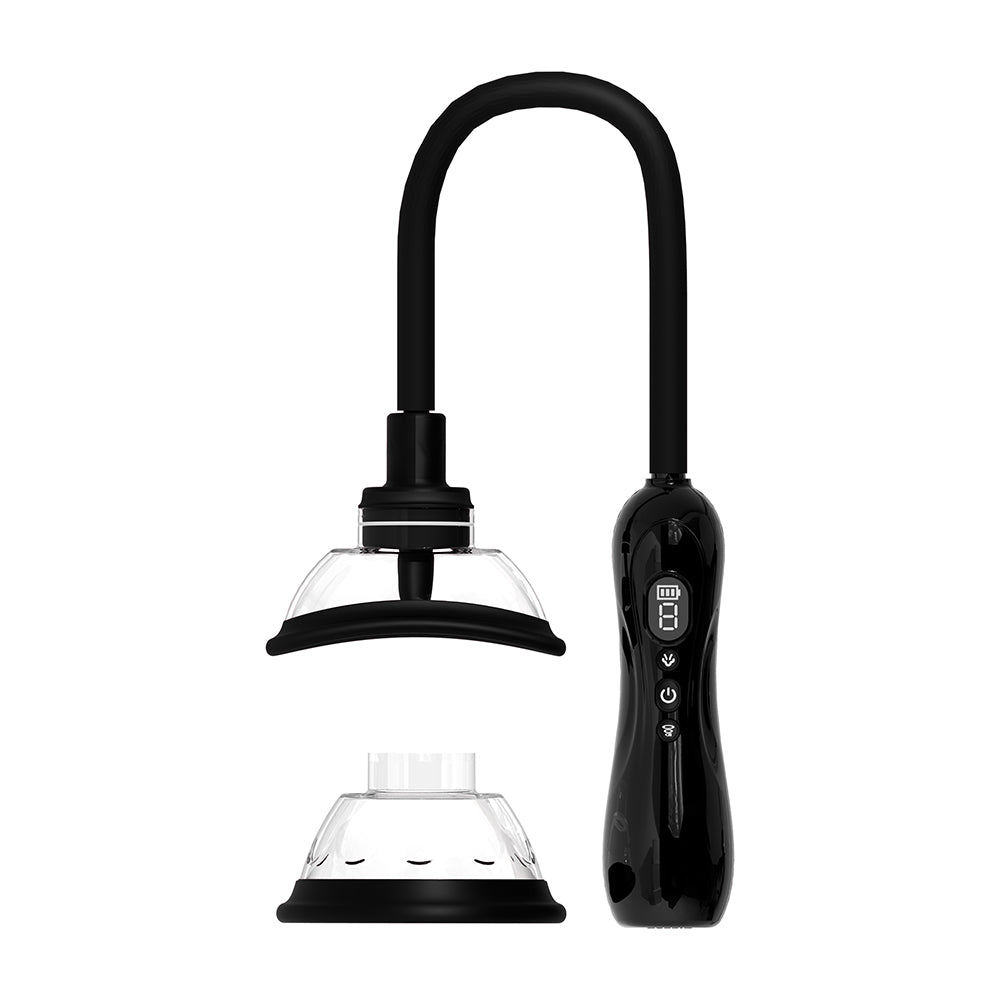 PUMPED Automatic Rechargeable Vulva & Breast Pump with Tongue Stimulator – Black