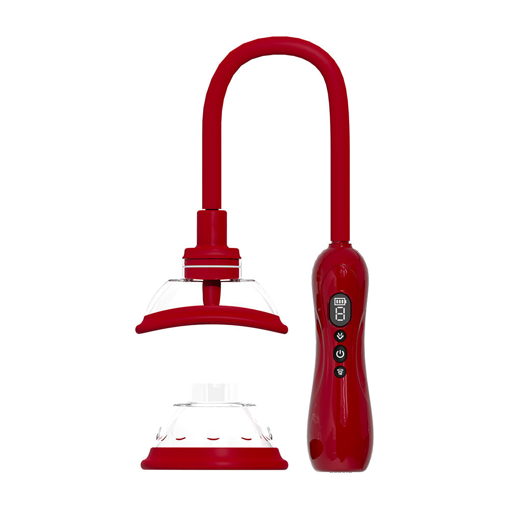 PUMPED Automatic Rechargeable Vulva & Breast Pump with Tongue Stimulator – Red