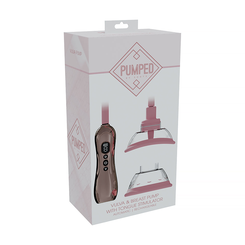 PUMPED Automatic Rechargeable Vulva & Breast Pump with Tongue Stimulator – Rose Gold