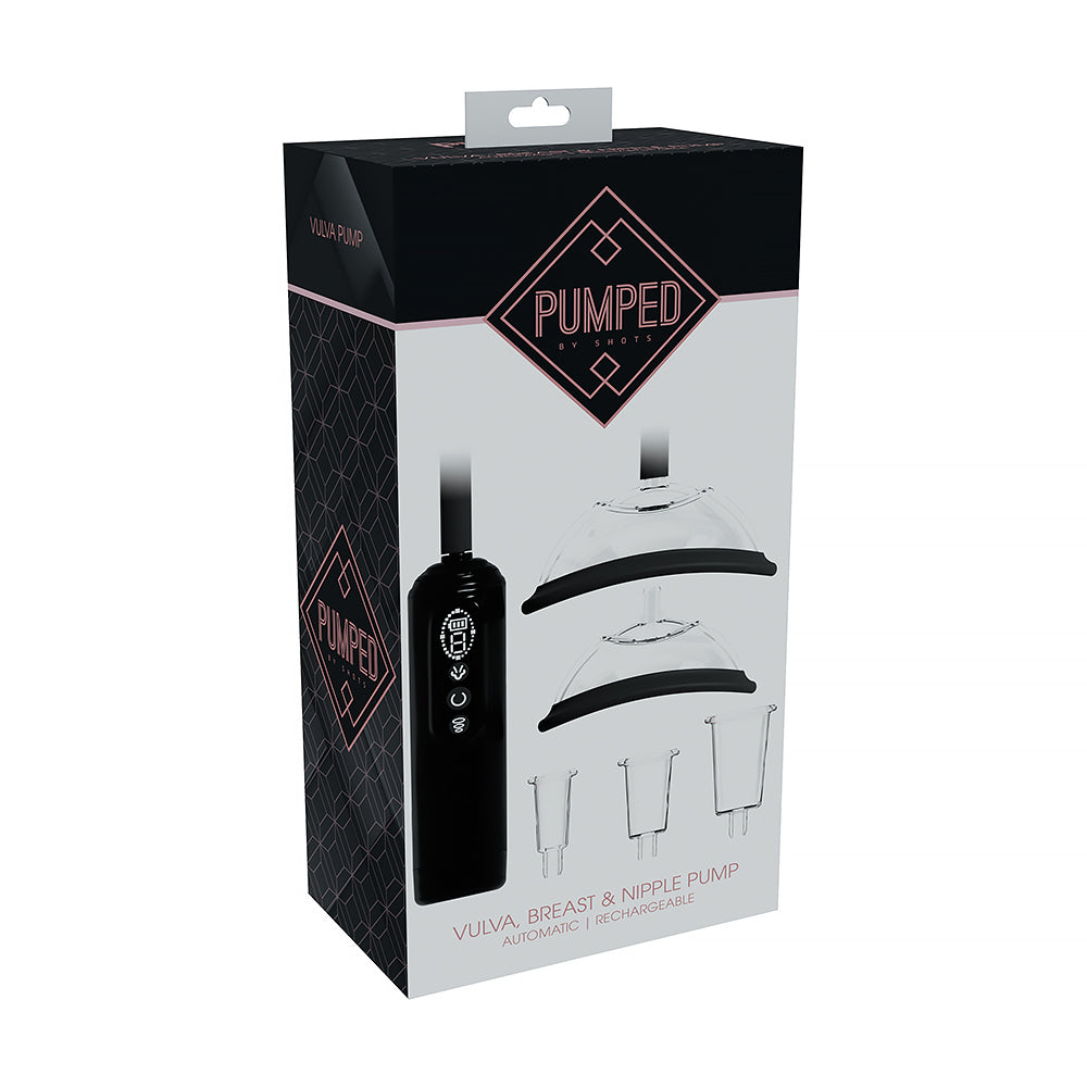 Shots PUMPED Automatic Rechargeable Vulva, Breast & Nipple Pump – Black