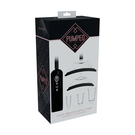 Shots PUMPED Automatic Rechargeable Vulva, Breast & Nipple Pump – Black