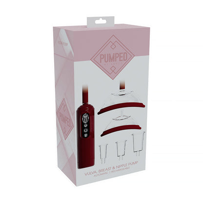 Shots PUMPED Automatic Rechargeable Vulva, Breast & Nipple Pump – Red