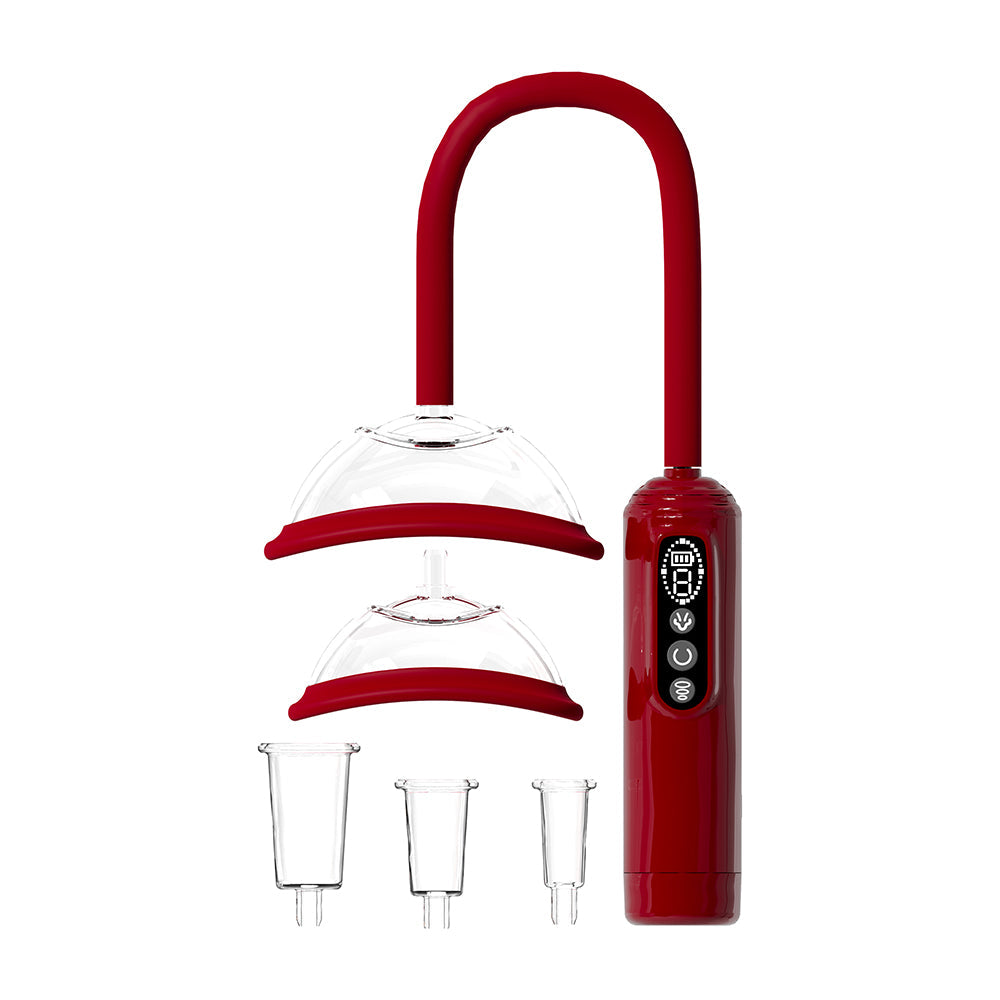 Shots PUMPED Automatic Rechargeable Vulva, Breast & Nipple Pump – Red