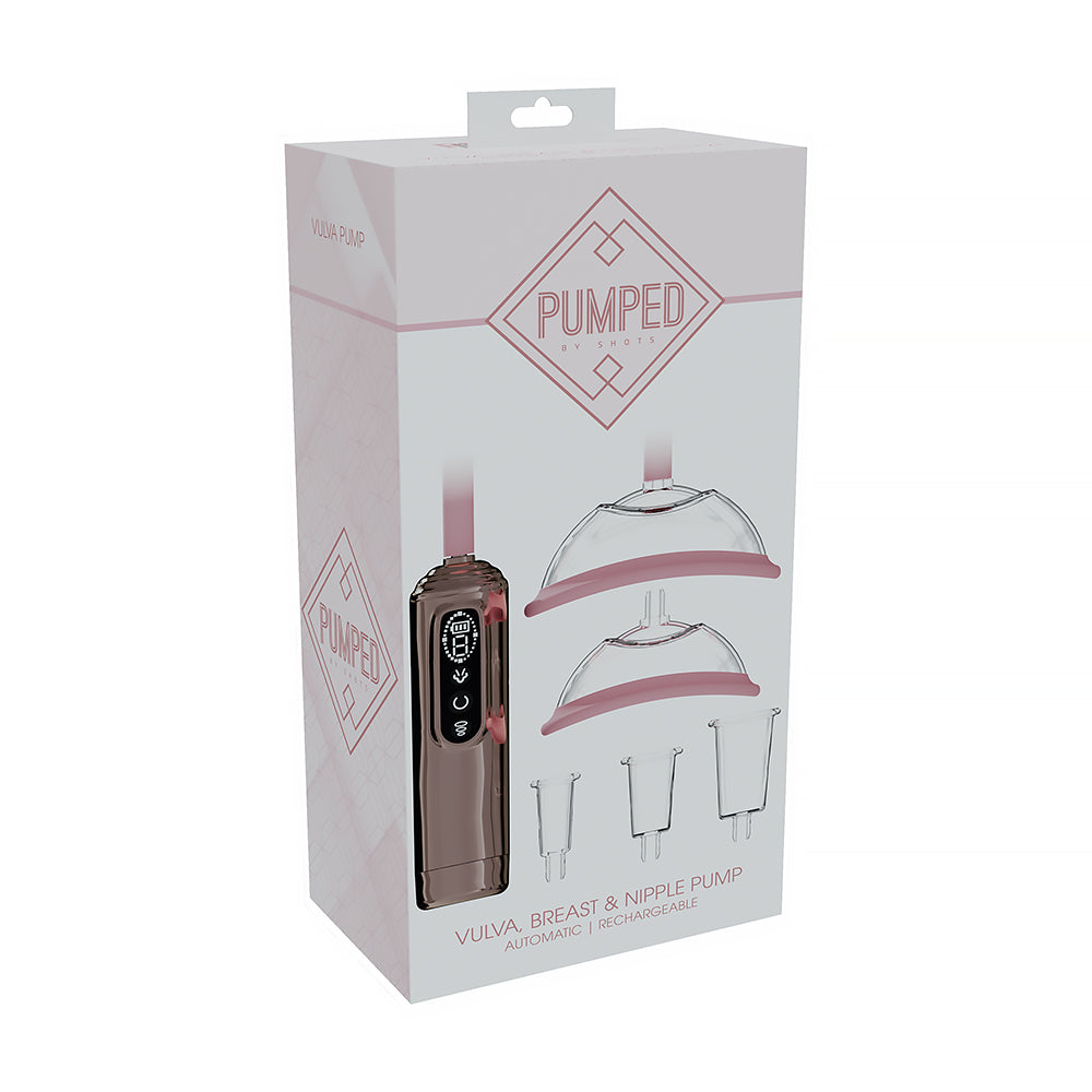 Shots PUMPED Automatic Rechargeable Vulva, Breast & Nipple Pump – Rose Gold