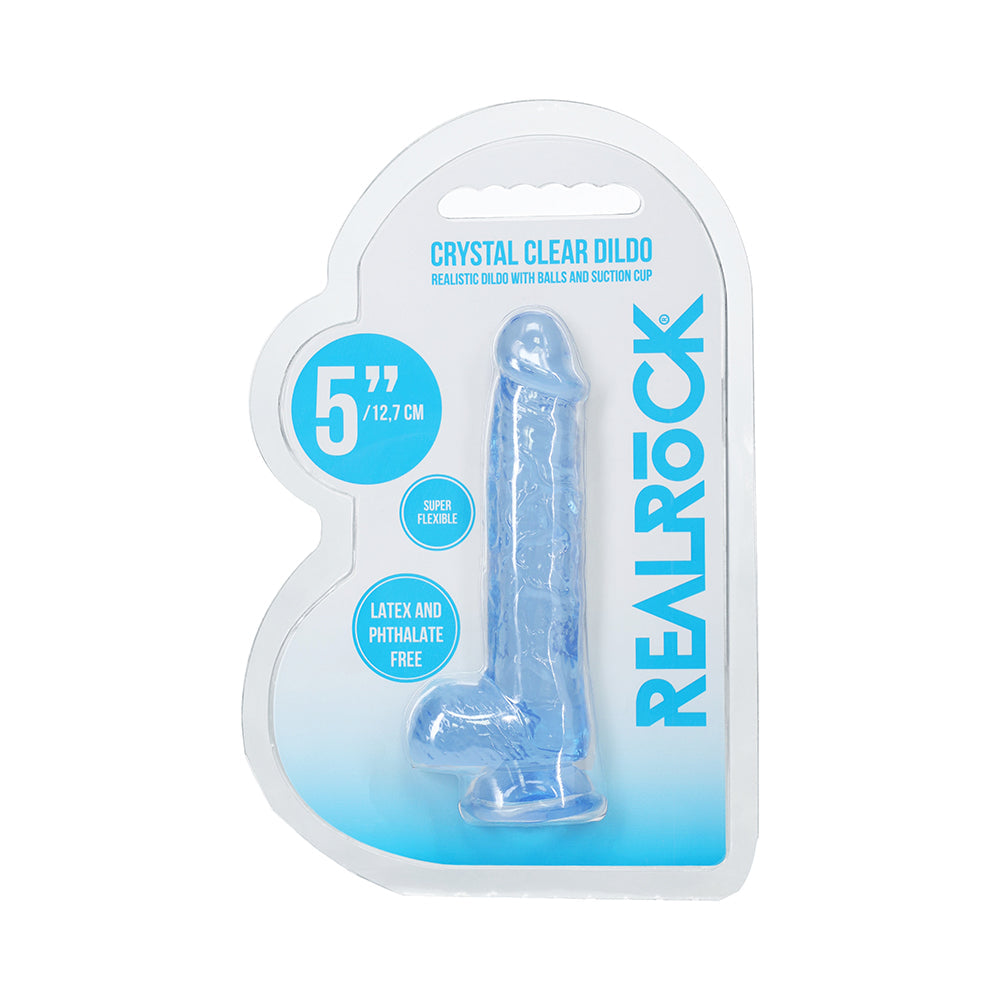RealRock 5 in. Dildo with Balls – Blue