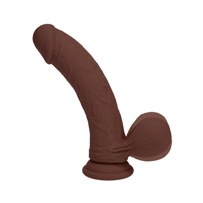 Realrock 6-Inch Brown Dual Density Vibrating Silicone Dildo with Weighted Balls