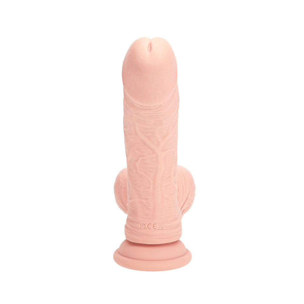 Realrock Realistic Dual Density Vibrating Silicone Dildo with Weighted Balls – Beige