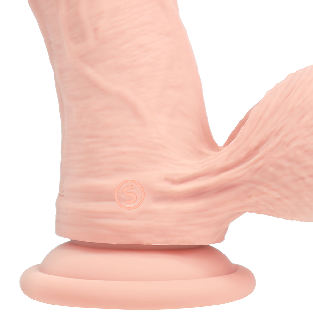 Realrock Realistic Dual Density Vibrating Silicone Dildo with Weighted Balls – Beige