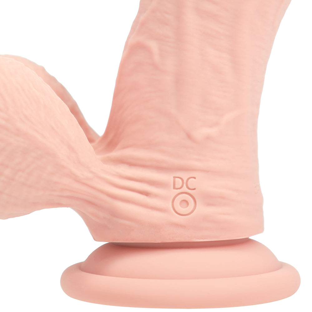 Realrock Realistic Dual Density Vibrating Silicone Dildo with Weighted Balls – Beige