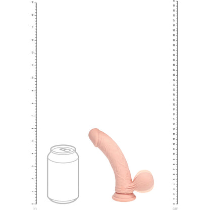 Realrock Realistic Dual Density Vibrating Silicone Dildo with Weighted Balls – Beige