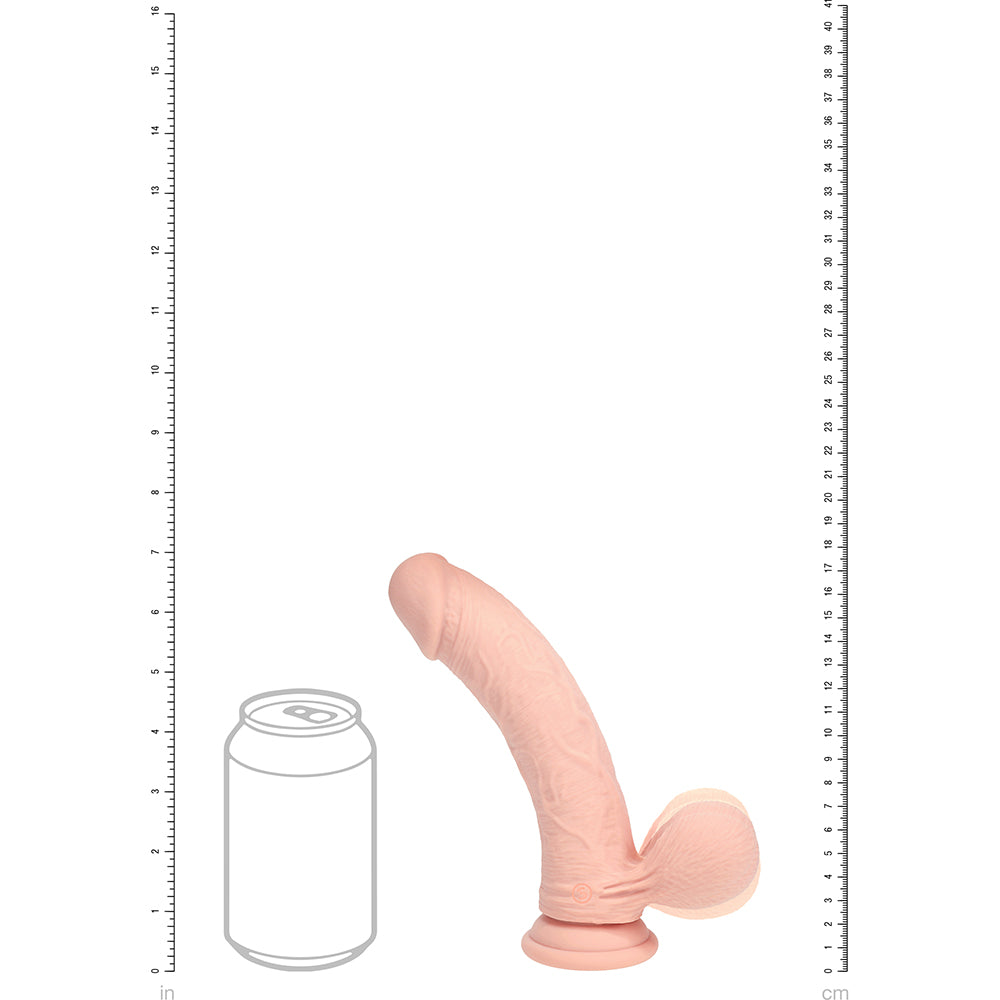 Realrock Realistic Dual Density Vibrating Silicone Dildo with Weighted Balls – Beige