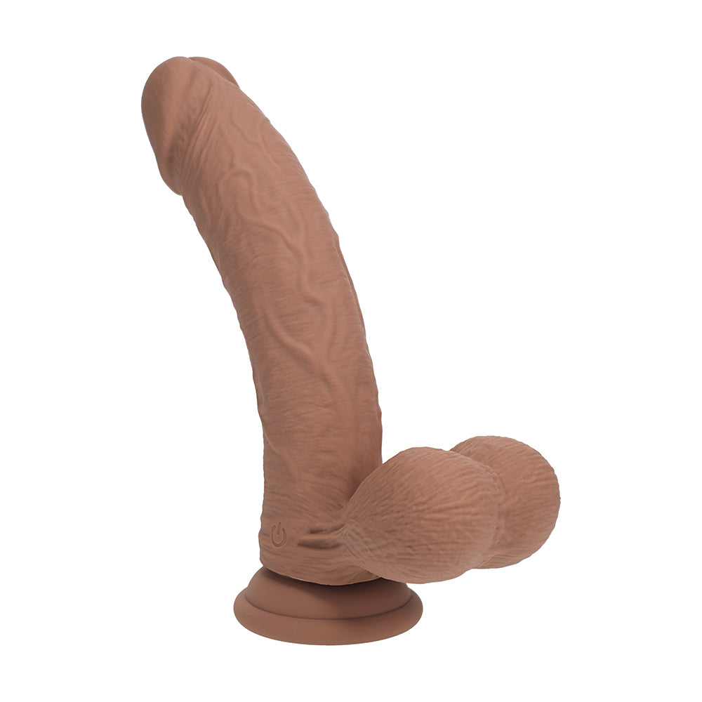 Realrock Realistic Dual Density Silicone Dildo with Weighted Balls – Tan