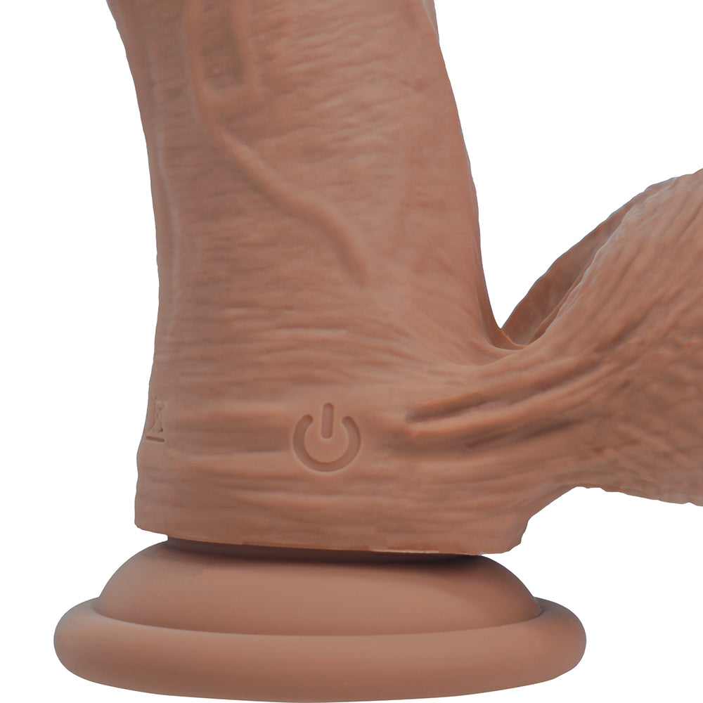 Realrock Realistic Dual Density Silicone Dildo with Weighted Balls – Tan