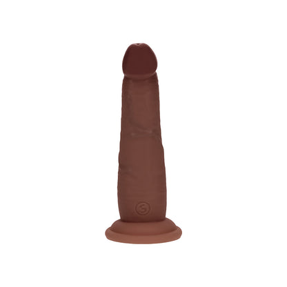 Realrock Sliding Skin Dual Density Silicone Dildo – Brown – 6 in.