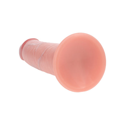 Realrock Sliding Skin Dual Density Silicone Dildo 8 in. Beige - Realistic Design with Comfort Features