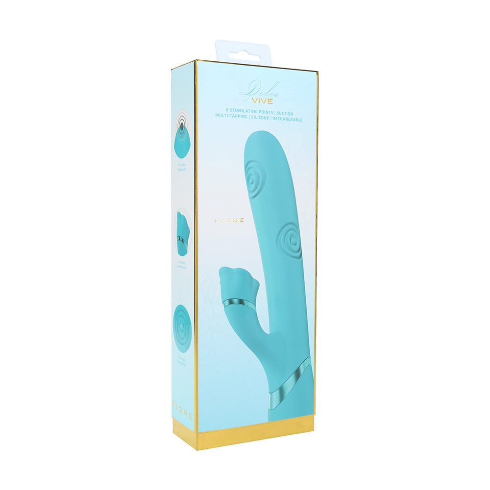 VIVE Fiore Rechargeable G-Spot Air Wave and Tapping Flared Clit Stimulator – Blue