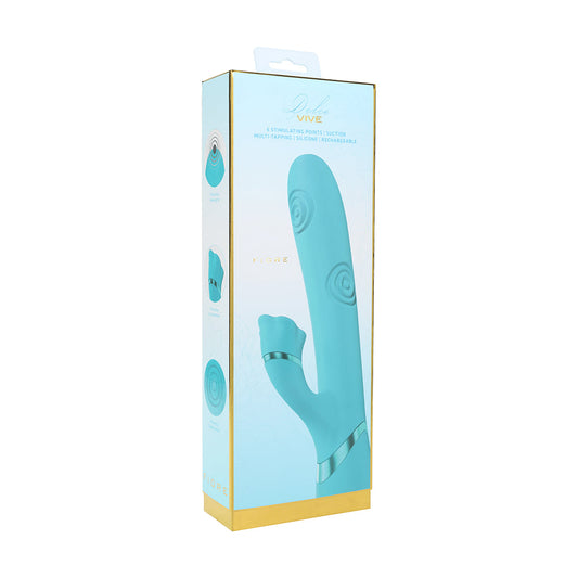 VIVE Fiore Rechargeable G-Spot Air Wave and Tapping Flared Clit Stimulator – Blue