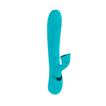 VIVE Fiore Rechargeable G-Spot Air Wave and Tapping Flared Clit Stimulator – Blue