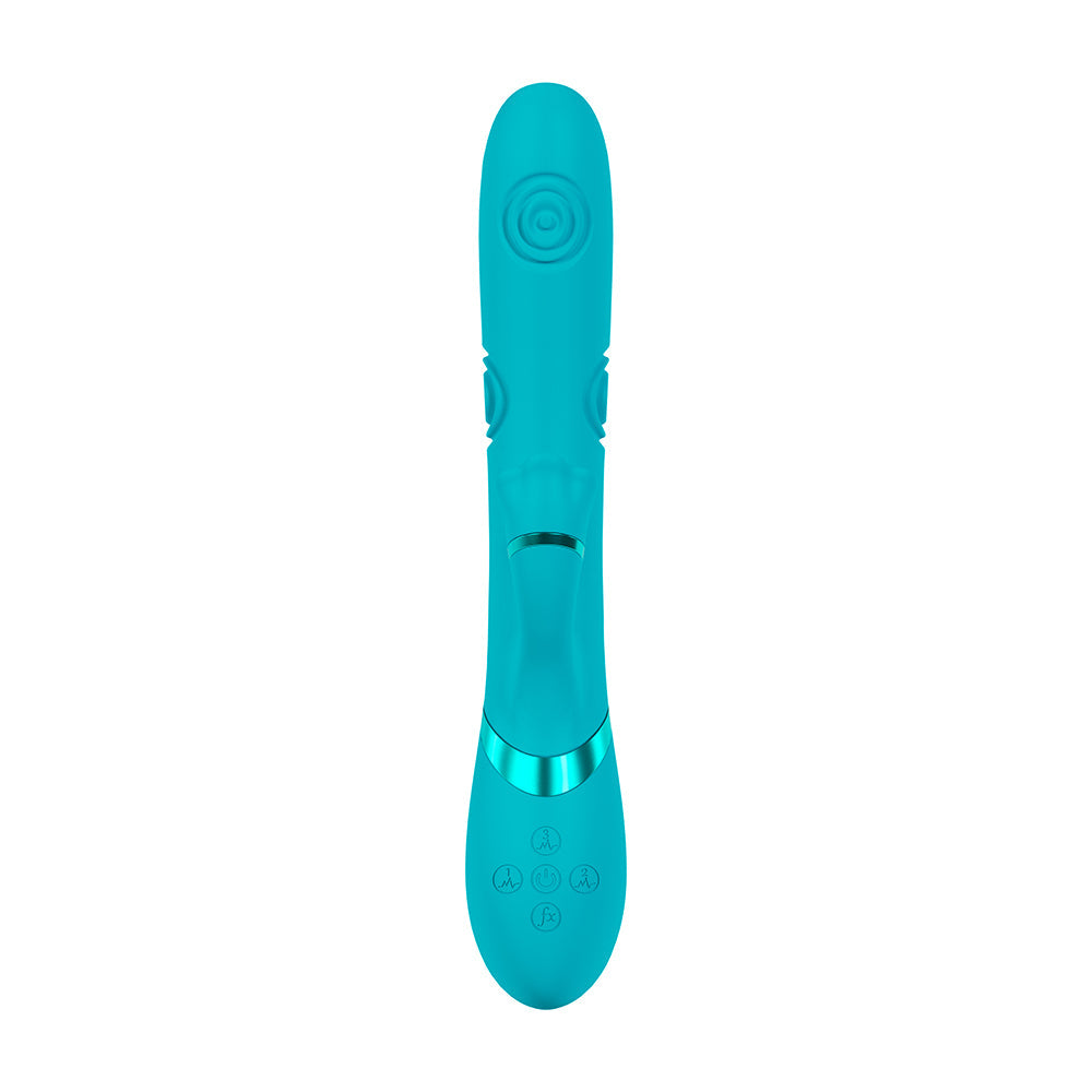 VIVE Fiore Rechargeable G-Spot Air Wave and Tapping Flared Clit Stimulator – Blue