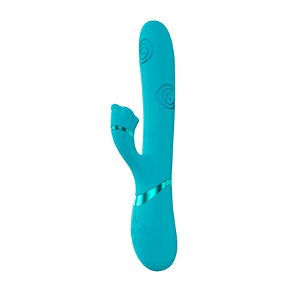 VIVE Fiore Rechargeable G-Spot Air Wave and Tapping Flared Clit Stimulator – Blue