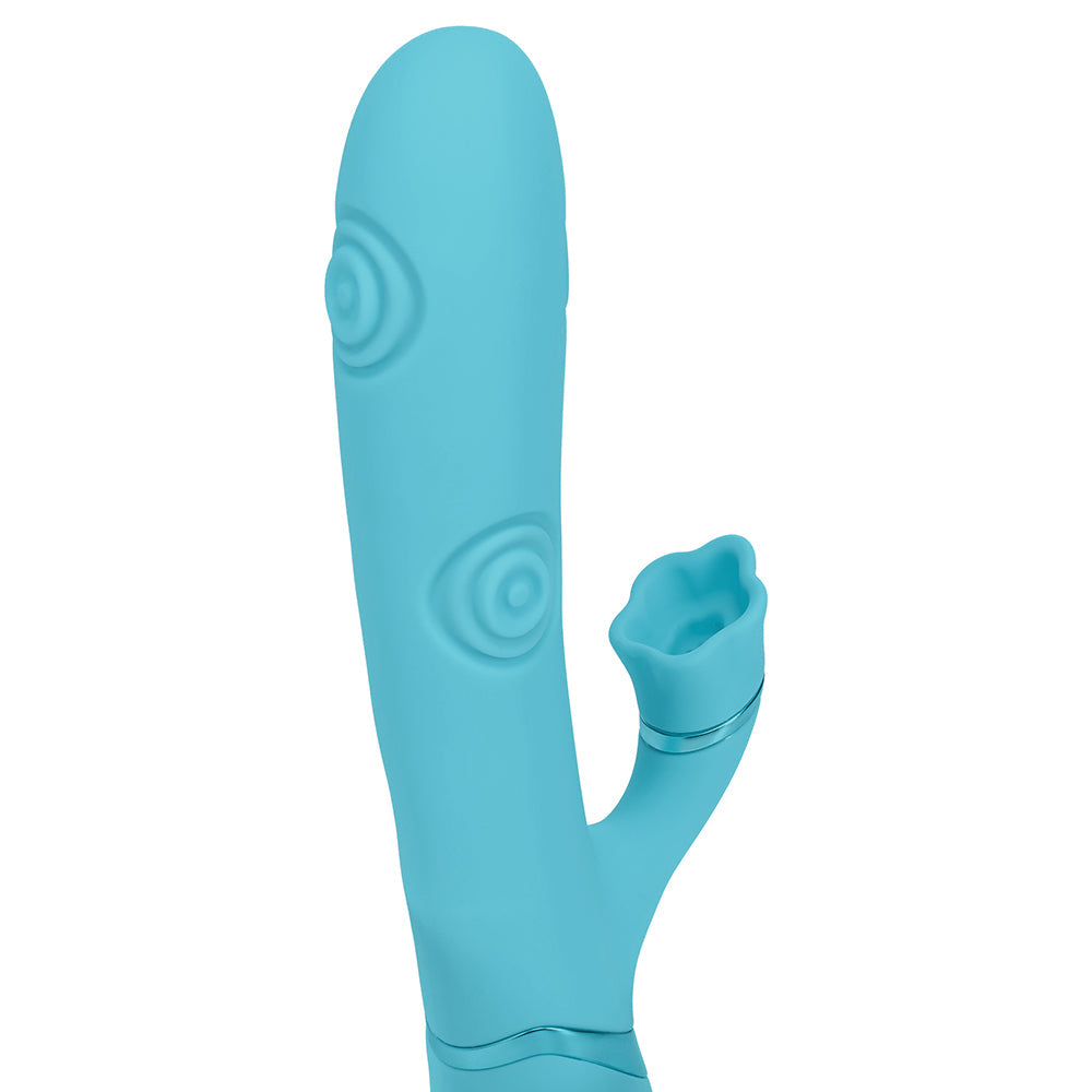 VIVE Fiore Rechargeable G-Spot Air Wave and Tapping Flared Clit Stimulator – Blue