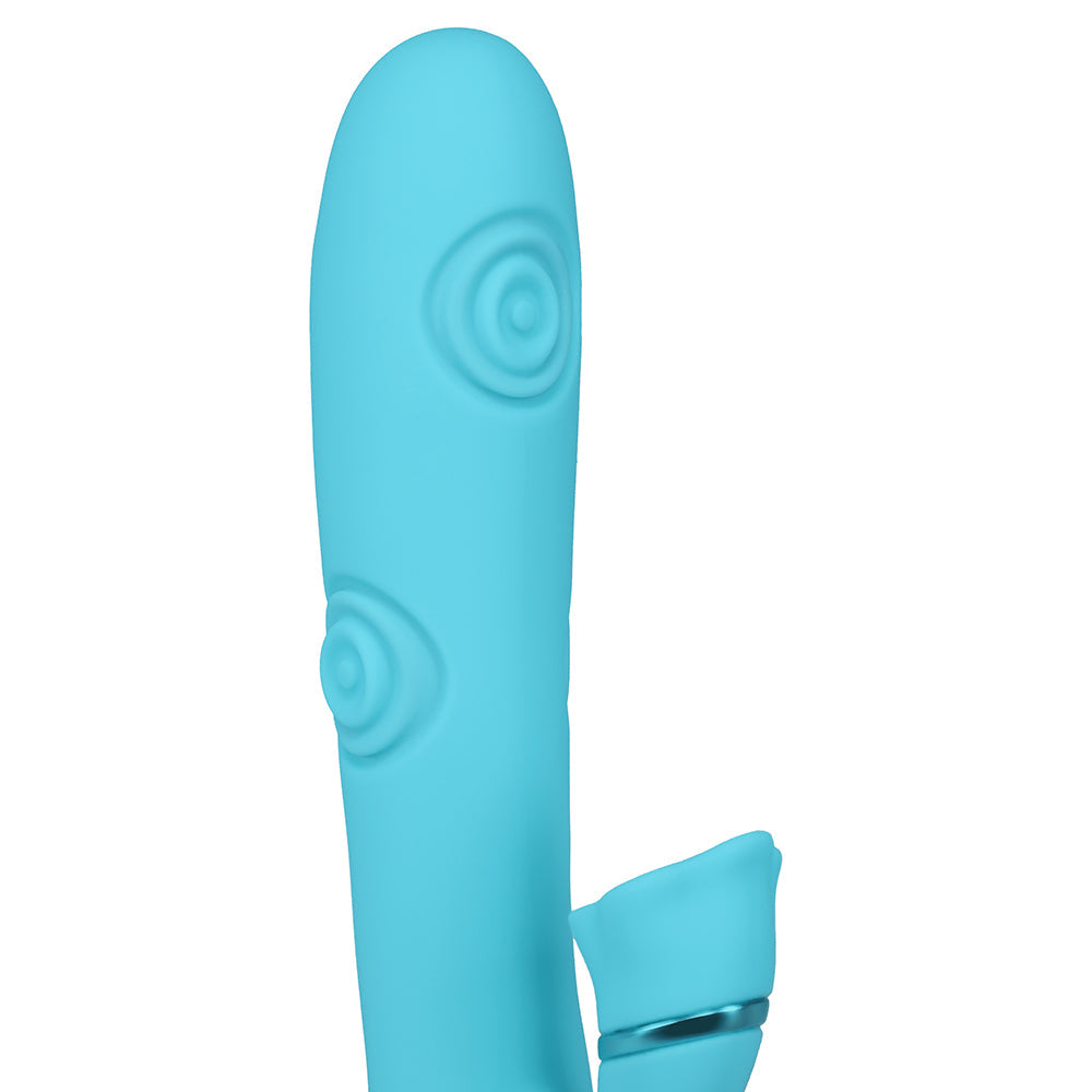 VIVE Fiore Rechargeable G-Spot Air Wave and Tapping Flared Clit Stimulator – Blue