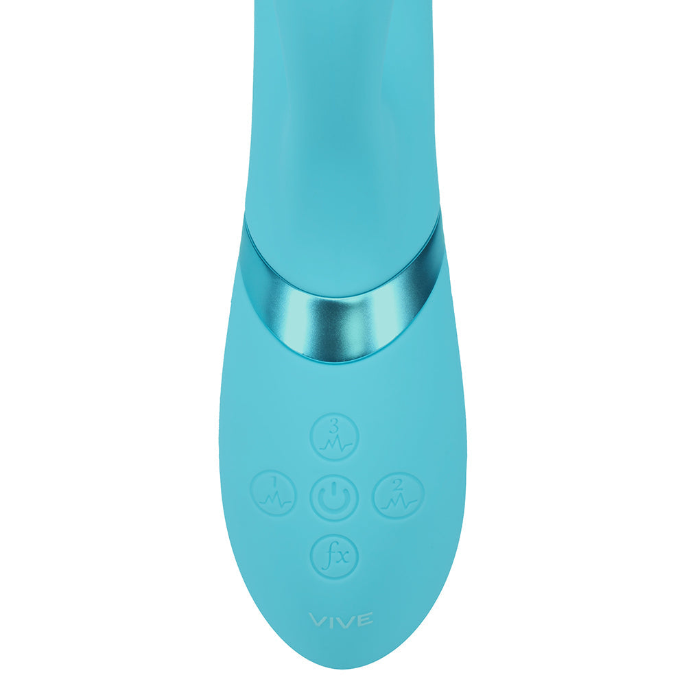 VIVE Fiore Rechargeable G-Spot Air Wave and Tapping Flared Clit Stimulator – Blue