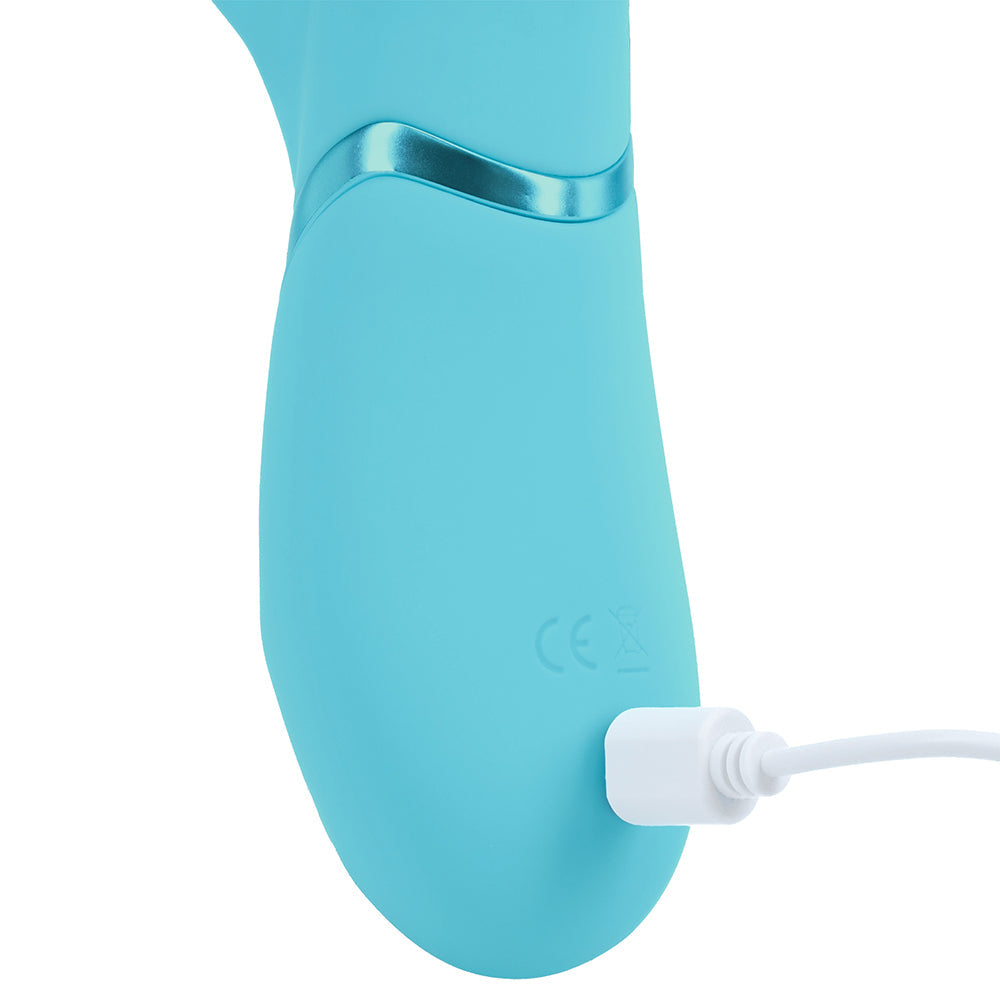 VIVE Fiore Rechargeable G-Spot Air Wave and Tapping Flared Clit Stimulator – Blue