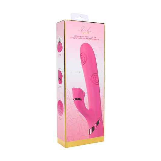 VIVE Fiore Rechargeable G-Spot Air Wave and Tapping Clit Stimulator – Hot Pink