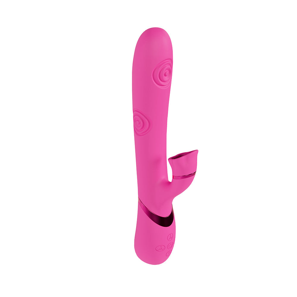 VIVE Fiore Rechargeable G-Spot Air Wave and Tapping Clit Stimulator – Hot Pink