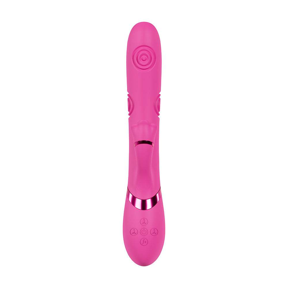 VIVE Fiore Rechargeable G-Spot Air Wave and Tapping Clit Stimulator – Hot Pink
