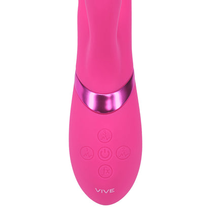 VIVE Fiore Rechargeable G-Spot Air Wave and Tapping Clit Stimulator – Hot Pink