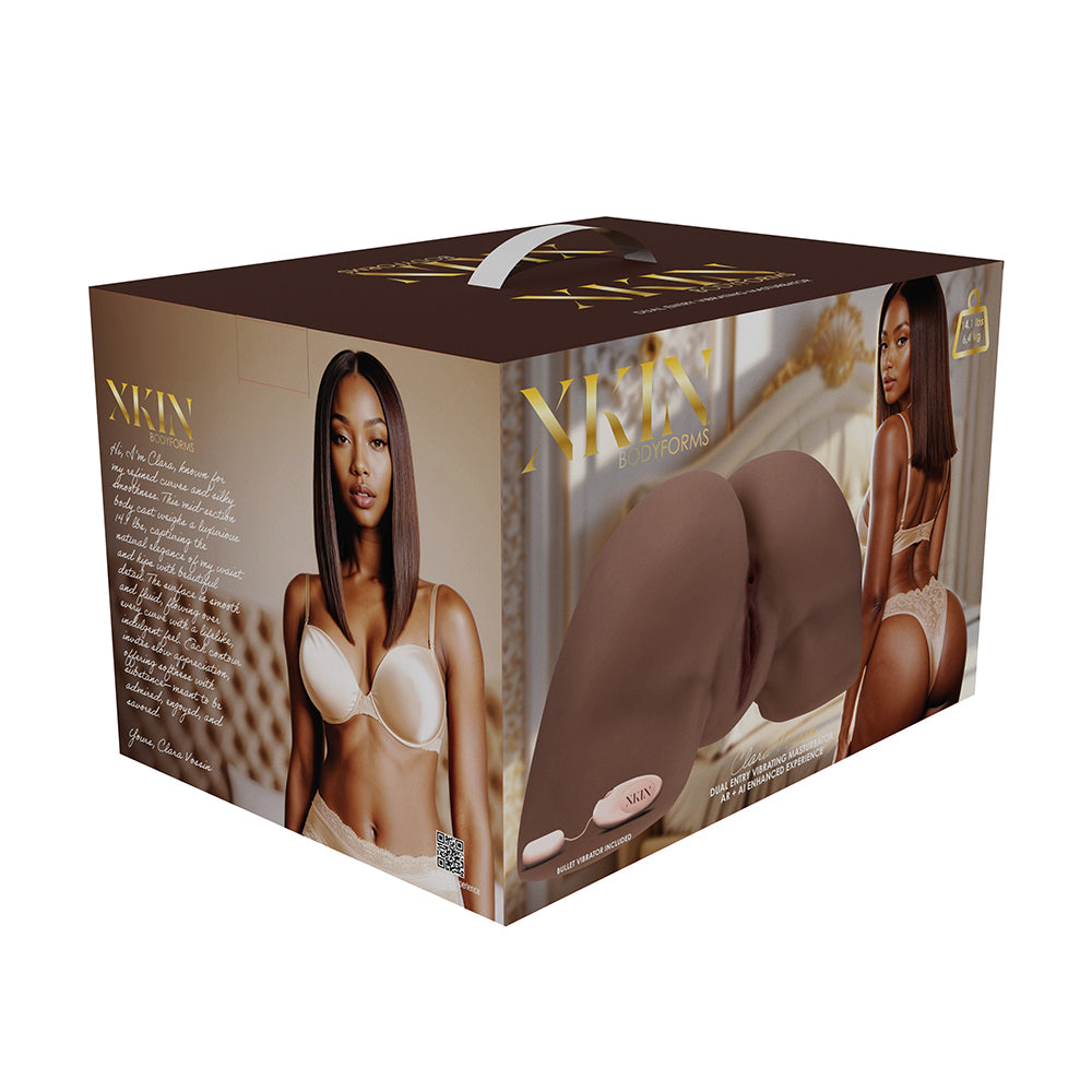 Xkin Clara Vossin Dual Entry Vibrating Masturbator – Brown