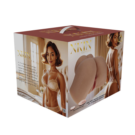 Xkin Bodyforms Valentina Vellure Dual Entry Vibrating Masturbator – Tan