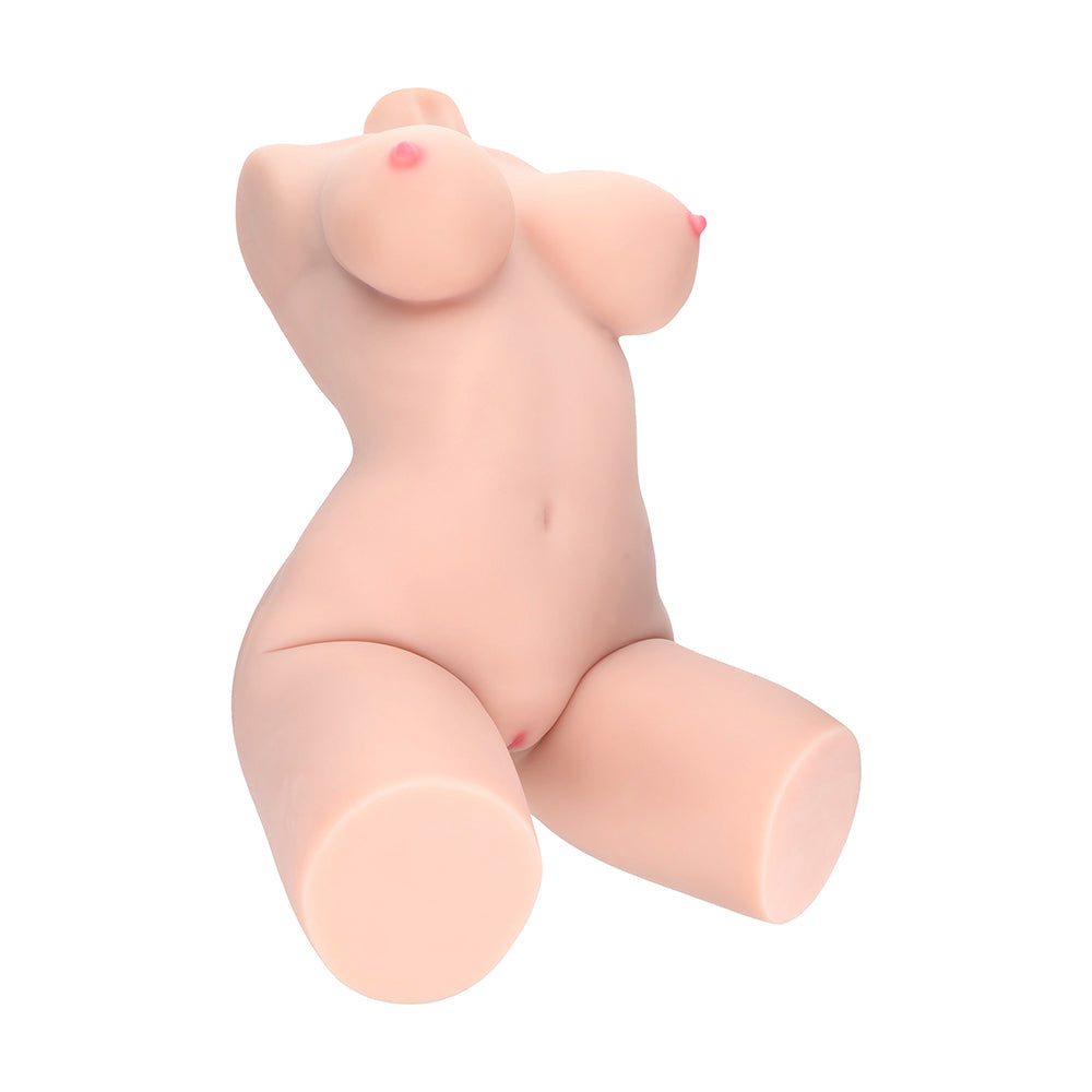 Xkin Bodyforms Lyla Rose Posable Dual Entry Vibrating Masturbator - Beige