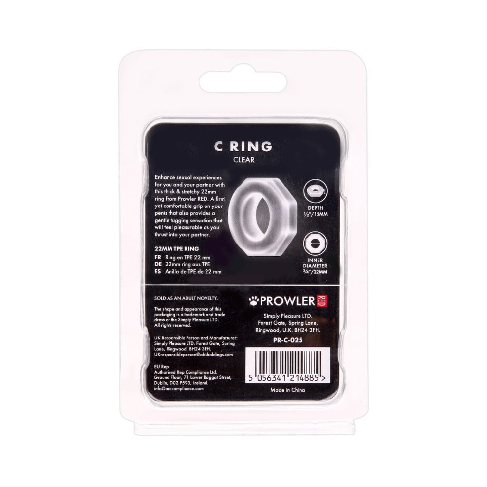 Prowler RED C-Ring Cock Ring – Clear