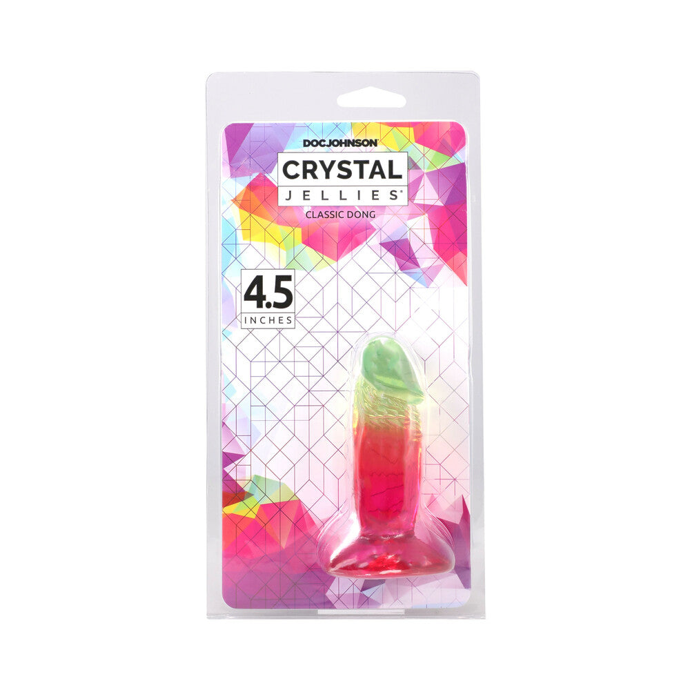 Doc Johnson Crystal Jellies 4.5 in. Dong – Multi-Color, Flexible Design