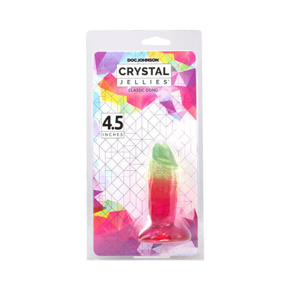 Doc Johnson Crystal Jellies 4.5 in. Dong – Multi-Color, Flexible Design